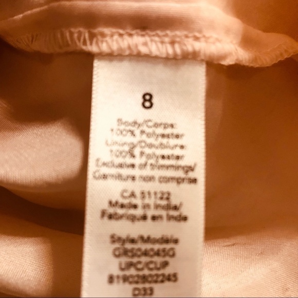 💜3/&30 Size 8 Peach Blush Cold Shoulder Sequinned Tulle Party Dress - Picture 8 of 8